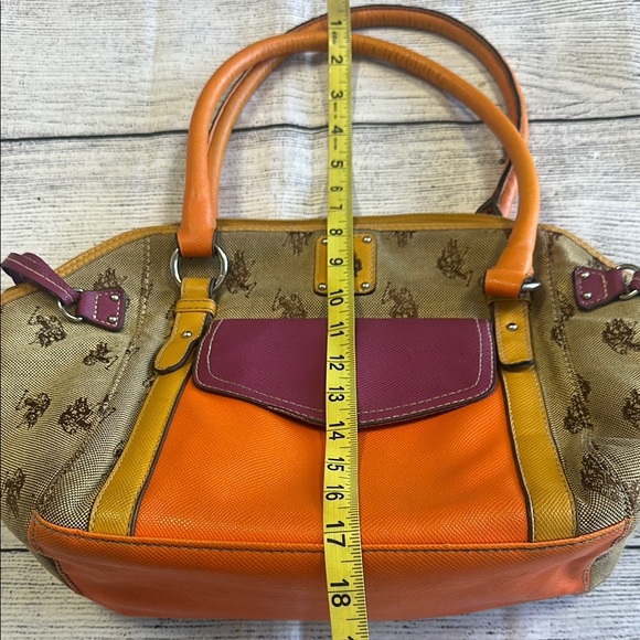 U.S. Polo Assn. Signature Canvas Satchel with Orange Leather Trim - Picture 8 of 8